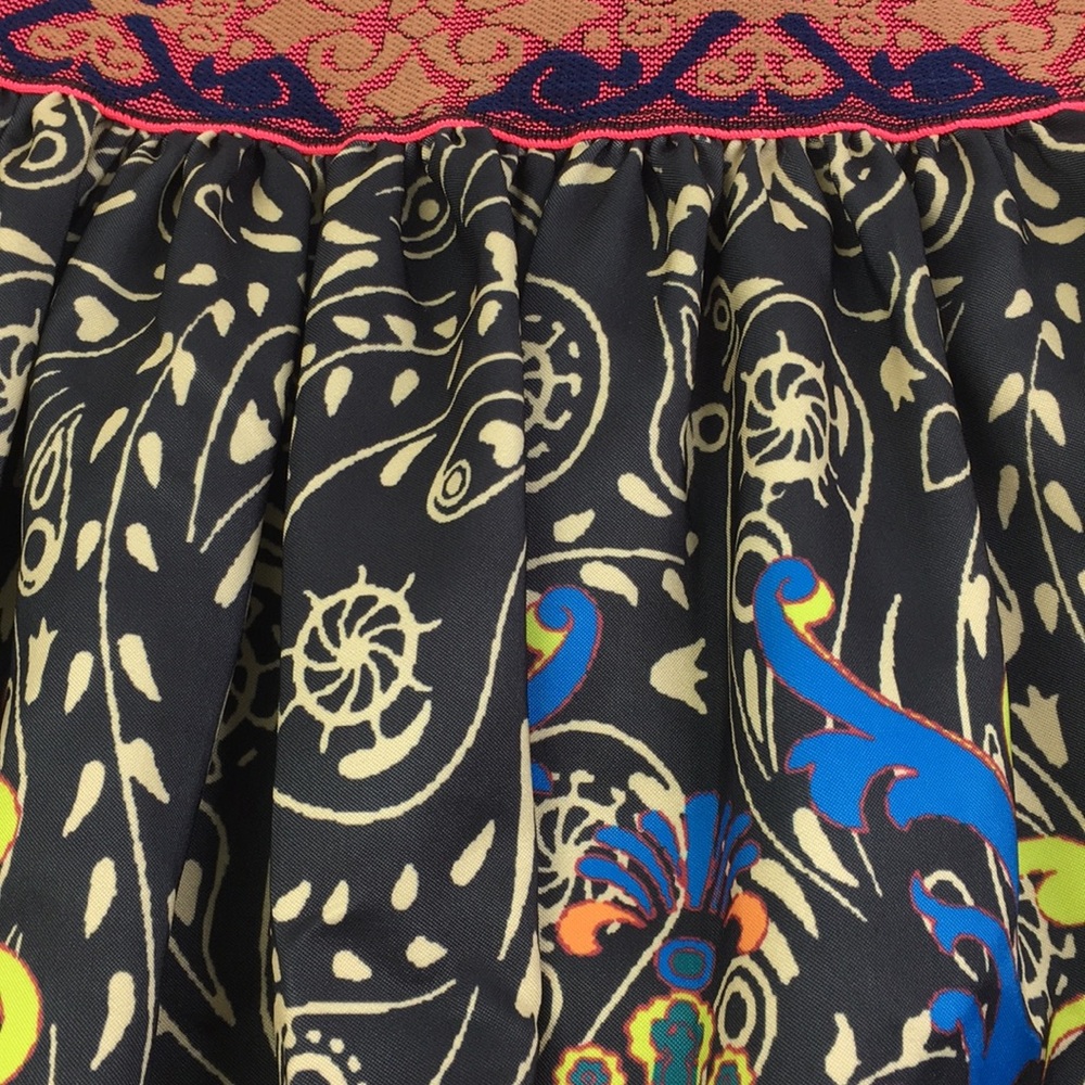 Miami Skirt S Midi Geometric Paisley A-Line *E - Picture 2 of 6